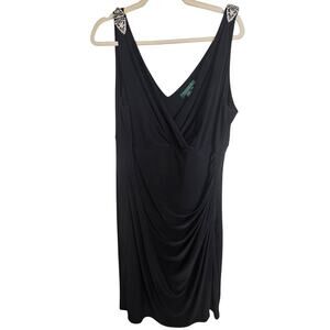 Lauren Ralph Lauren Black Mini Dress with Silver Accents